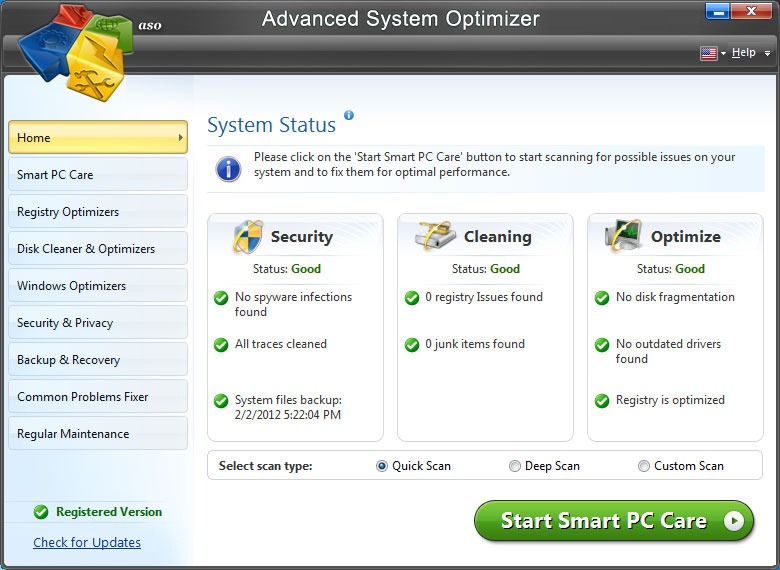 Advanced System Optimizer 3.81.8181.238 Free Download Wit