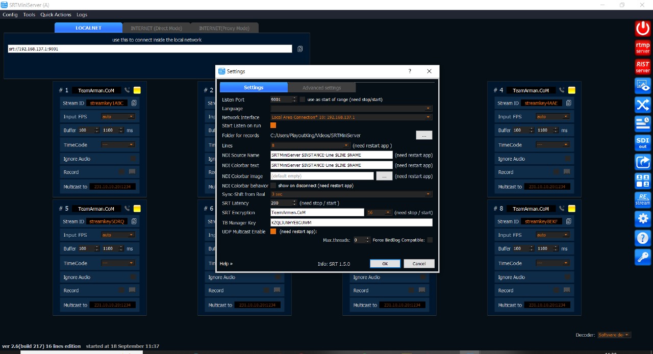 SRT Mini Server