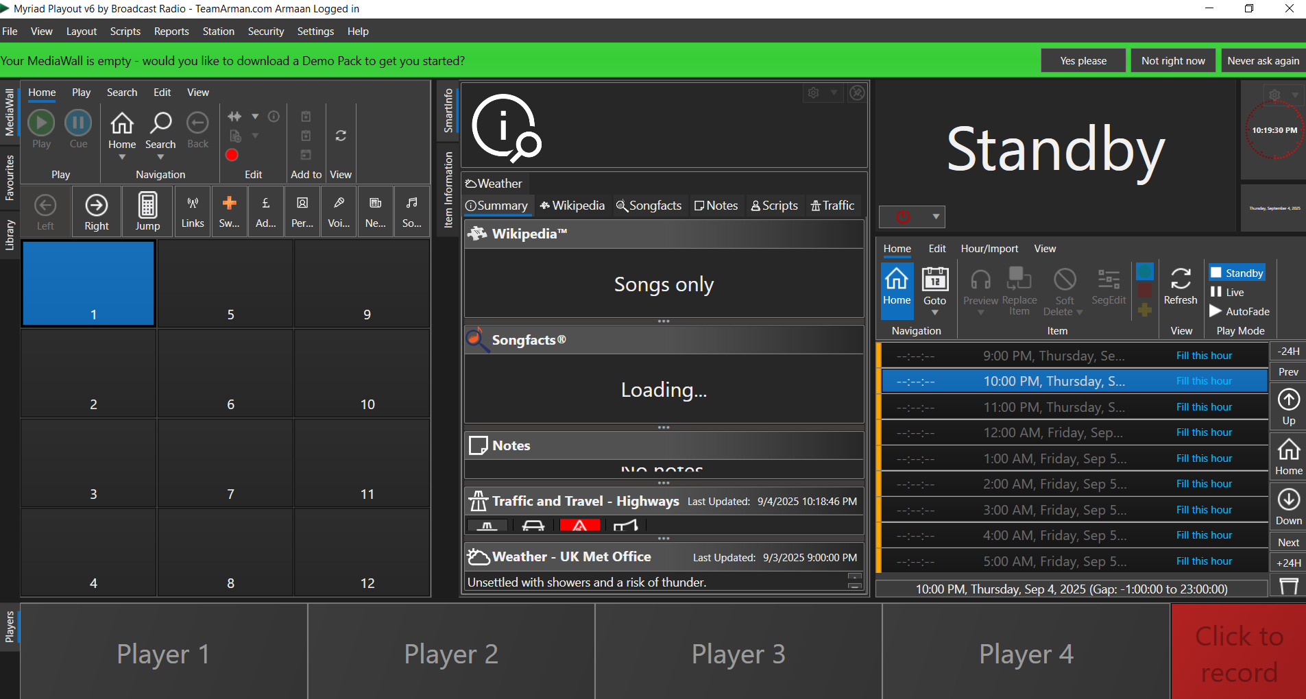 Myriad Playout