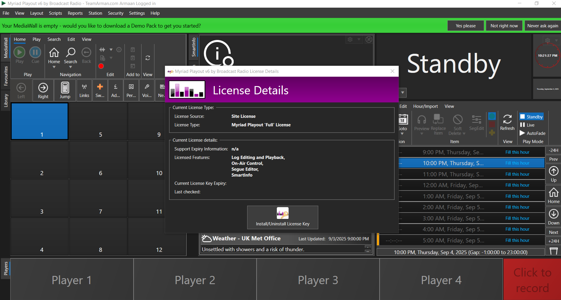 Myriad Playout