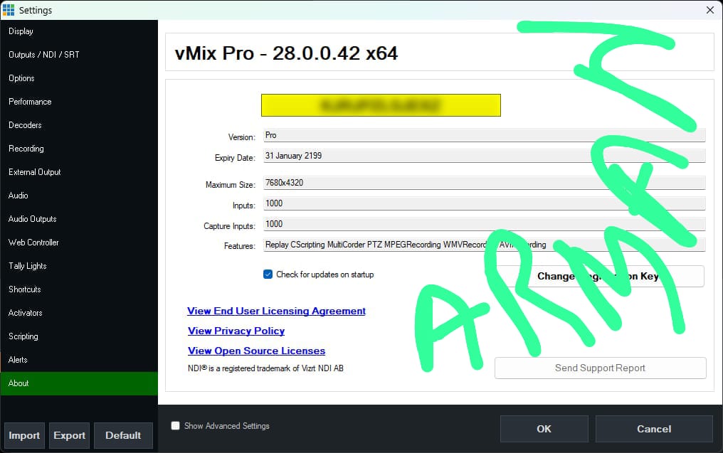 vMix28.0.0.42 activation proof