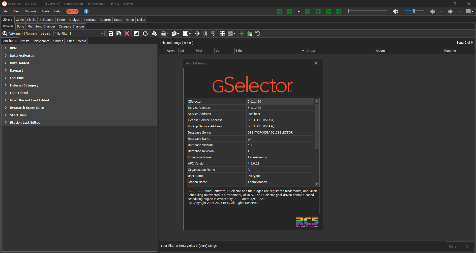 RCS GSelector