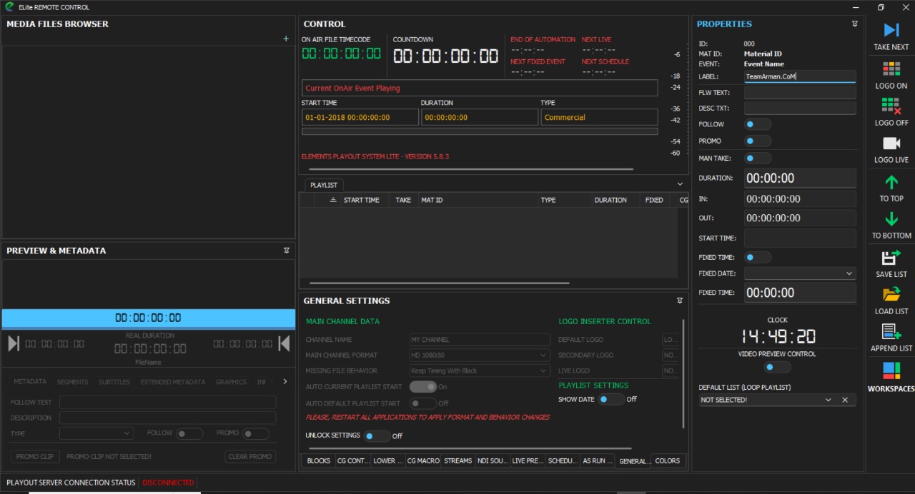 Elements ELite Playout