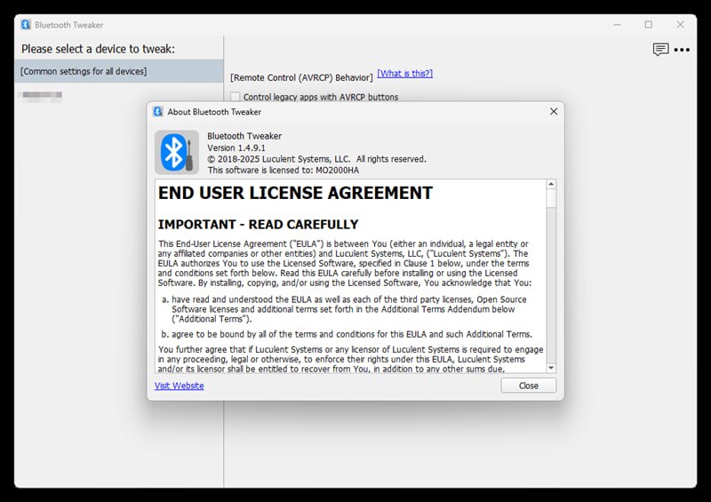 Bluetooth Tweaker v1.4.9.1